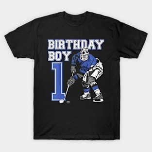 Kids 1 Year Old Ice Hockey Themed Birthday Party 1St Boy T-Shirt